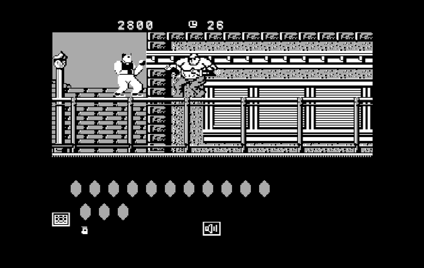 Bad Dudes vs. Dragon Ninja IBM PC/Compatibles Screenshot: The first end of level boss.