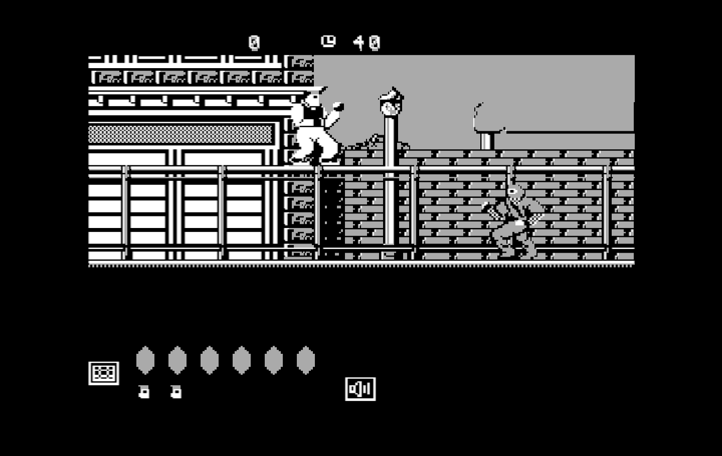 Bad Dudes vs. Dragon Ninja IBM PC/Compatibles Screenshot: Starting a new game.