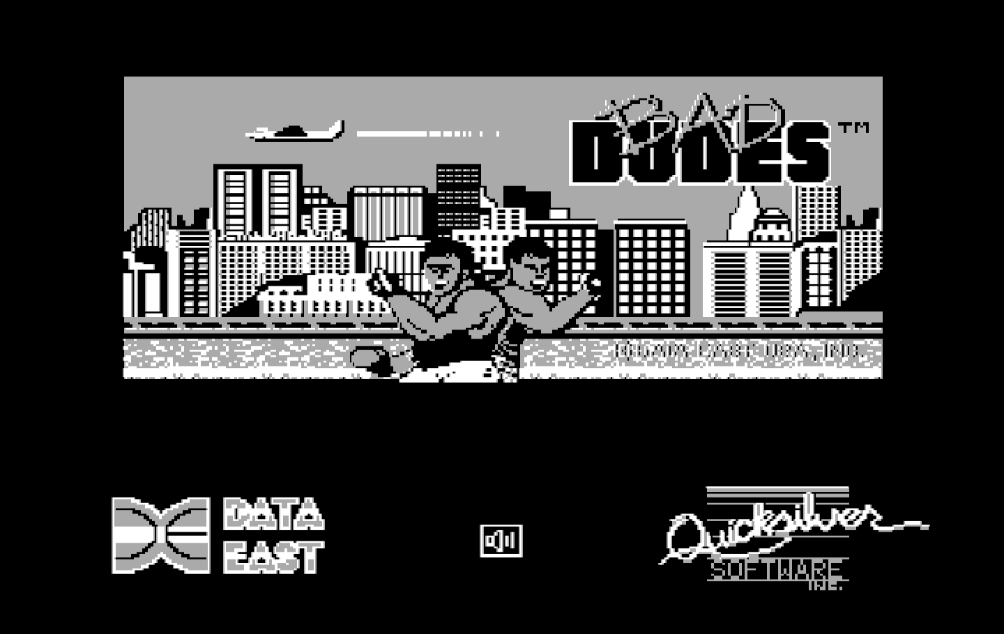 Bad Dudes vs. Dragon Ninja IBM PC/Compatibles Screenshot: Title screen.