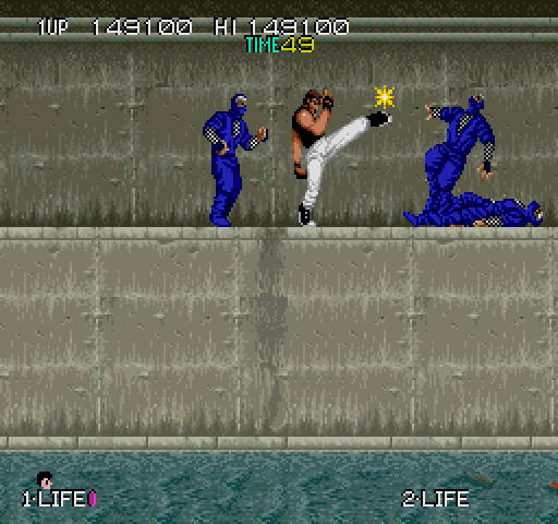 Bad Dudes vs. Dragon Ninja Arcade Screenshot: Entering the sewers...