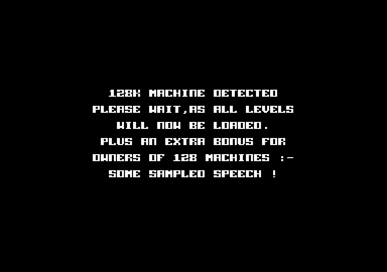 Bad Dudes vs. Dragon Ninja Amstrad CPC Screenshot: Loading levels in the 128 KB version.