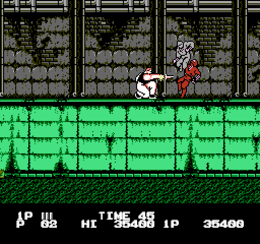 Bad Dudes vs. Dragon Ninja NES / Famicom Screenshot: Some ninjas, like these grey and red ones, are tougher to kill than the easy blue ones.