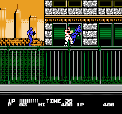 Bad Dudes vs. Dragon Ninja NES / Famicom Screenshot: Attacking ninjas...