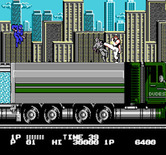Bad Dudes vs. Dragon Ninja for NES / Famicom - There's the front of the truck which means I'm almost to the end of the level.