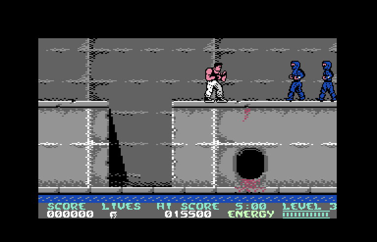 Bad Dudes vs. Dragon Ninja Commodore 64 Screenshot: Start of level 3.