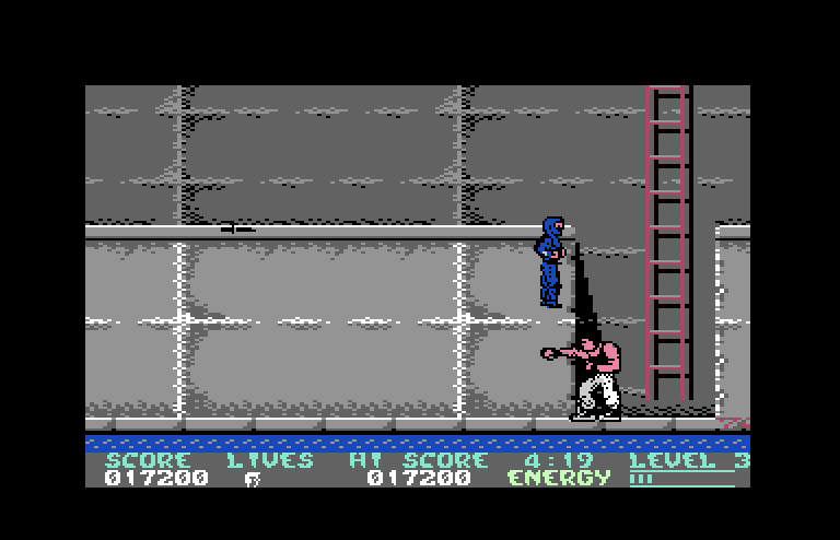 Bad Dudes vs. Dragon Ninja Commodore 64 Screenshot: More enemies keep appearing...