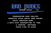 Bad Dudes vs. Dragon Ninja for Commodore 64 - Title screen.