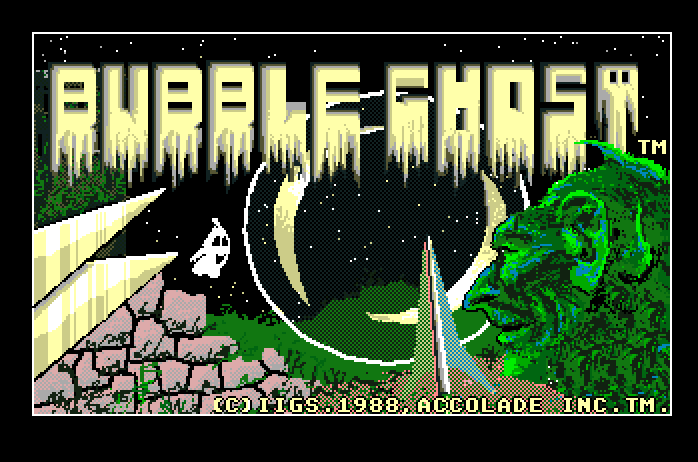 Bubble Ghost Apple IIgs Screenshot: Title screen.