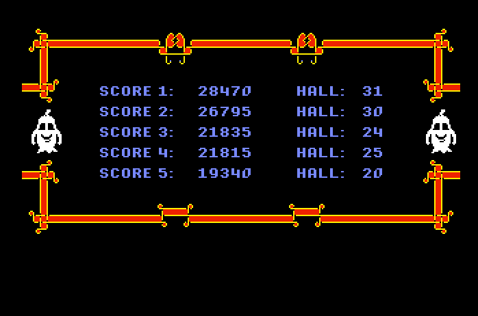 Bubble Ghost Apple IIgs Screenshot: High scores.