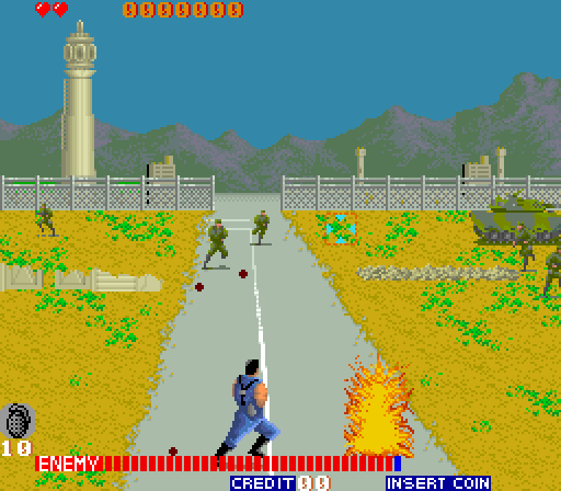 Cabal Arcade Screenshot: Whoa, watch out for explosions!
