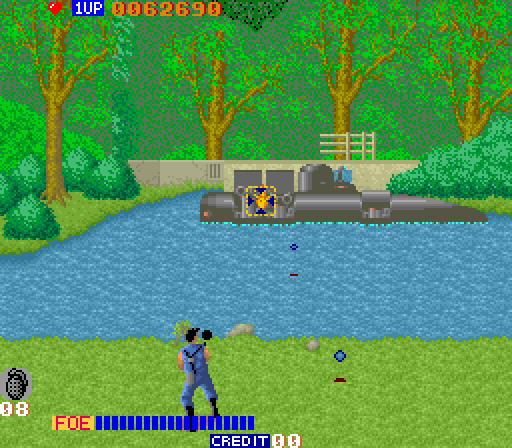 Cabal Arcade Screenshot: There's an attack sub in this lake!