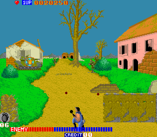 Cabal Arcade Screenshot: Blast tanks before they blow you up!