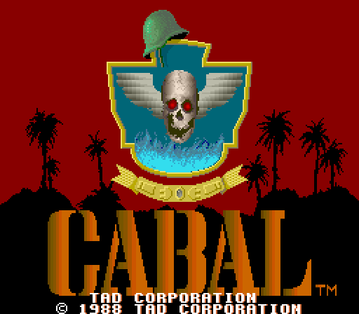 Cabal Arcade Screenshot: Title screen.