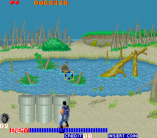 Cabal Arcade Screenshot: Level 2 begins.