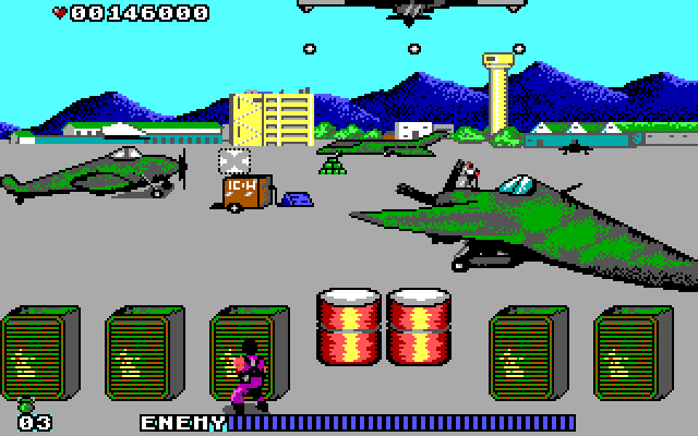 Cabal IBM PC/Compatibles Screenshot: Arrived at the airport.