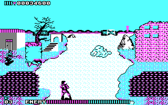 Cabal IBM PC/Compatibles Screenshot: This is the second screen for level 1.