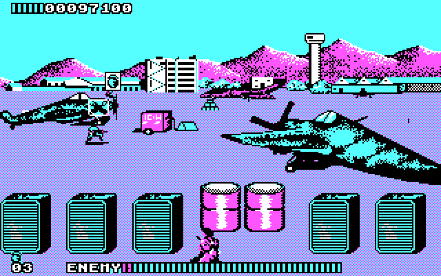Cabal IBM PC/Compatibles Screenshot: Arrived at the airport.