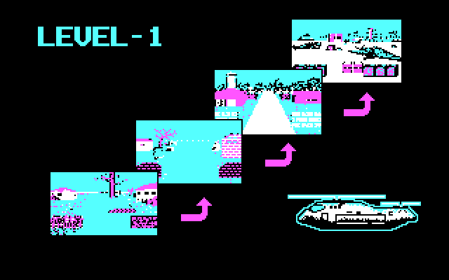 Cabal IBM PC/Compatibles Screenshot: The overview for level 1.