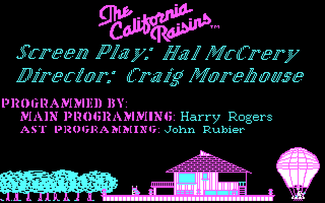 California Raisins, The IBM PC/Compatibles Screenshot: Credits.