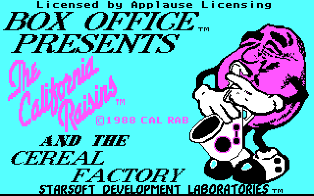 California Raisins, The IBM PC/Compatibles Screenshot: Title screen.