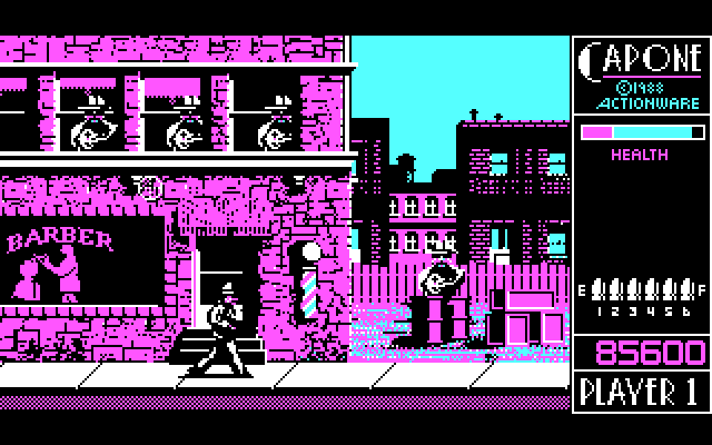 Capone IBM PC/Compatibles Screenshot: Enemies firing at me...