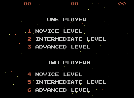 Galaxian ColecoVision Screenshot: Select a game option.