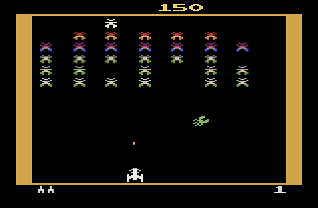 Galaxian Atari 2600 Screenshot: Game start.