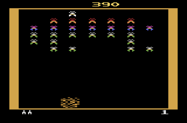 Galaxian Atari 2600 Screenshot: Crash! I was hit...