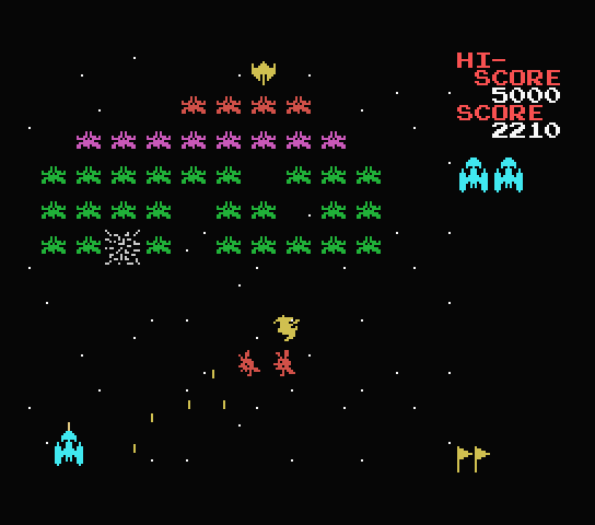 Galaxian MSX Screenshot: On to round 2...