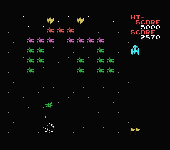 Galaxian MSX Screenshot: I'm hit!