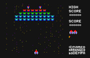 Galaxian for PC-6000 Series - Game start.