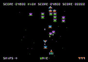 Galaxian for Apple II - Be careful when aliens fly towards you!
