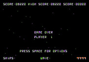 Galaxian for Apple II - Game over.
