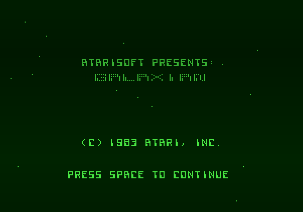 Galaxian Apple II Screenshot: Title screen.