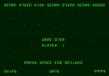 Galaxian for Apple II - Game over.