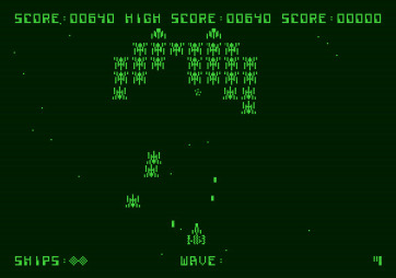 Galaxian for Apple II - Be careful when the Galaxians attack!