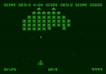 Galaxian for Apple II - Starting round 4.