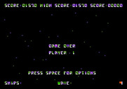 Galaxian for Apple II - Game over.