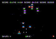 Galaxian for Apple II - Galaxians fly down towards the bottom of the screen...
