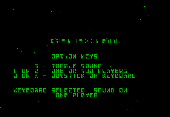 Galaxian Apple II Screenshot: Title screen.