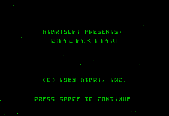 Galaxian Apple II Screenshot: Title screen.