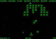 Galaxian for Apple II - Avoid the galaxians when they fly towards you.