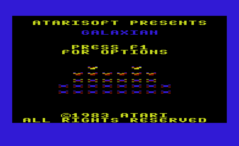 Galaxian Commodore VIC-20 Screenshot: Title screen.