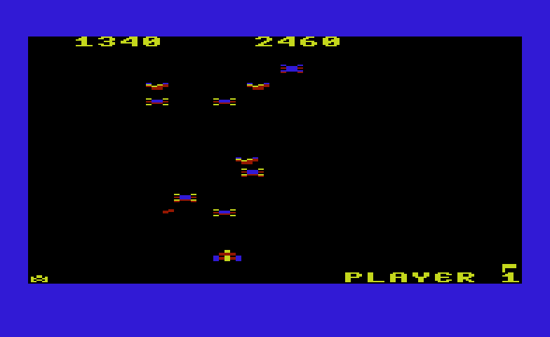 Galaxian Commodore VIC-20 Screenshot: Only a few Galaxians left...