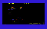 Galaxian for Commodore VIC-20 - Careful, don't crash into dive bombing Galaxians...