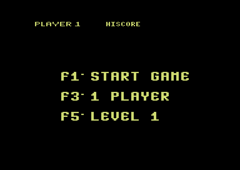 Galaxian Commodore 64 Screenshot: Game options.