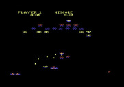 Galaxian for Commodore 64 - Don't crash into dive bombing Galaxians!