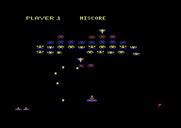 Galaxian for Commodore 64 - Game start.