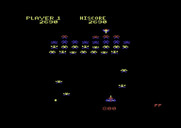 Galaxian for Commodore 64 - Starting the second level.