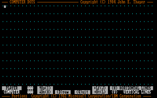 Computer Dots IBM PC/Compatibles Screenshot: The starting screen.